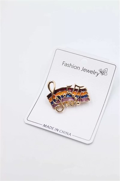 Sol Anahtarı Broş - Altın