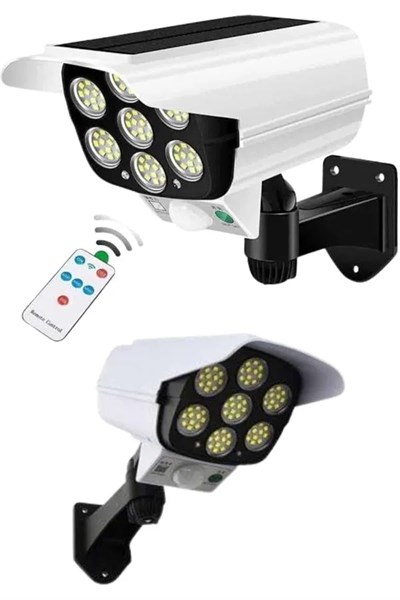 Solar Bahçe Aydınlatması Hareket Sensörlü Uzaktan Kumandalı Kamera Görünümlü