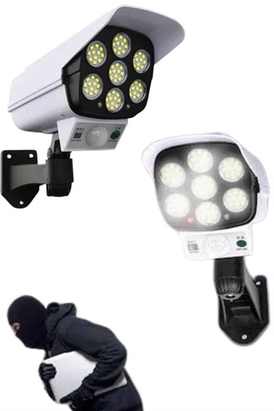 Solar Bahçe Aydınlatması Hareket Sensörlü Uzaktan Kumandalı Kamera Görünümlü