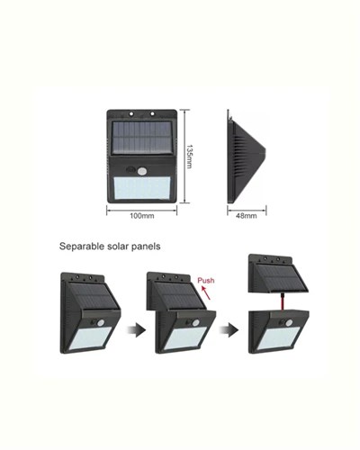 Solar Enerjili 20 LED Duvar Lambası | Hareket Sensörlü, Su Geçirmez, Kablo Gerektirmez