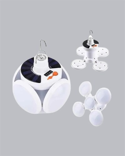 Solar Güneş Enerjili ve USB Şarjlı 5 Kanatlı LED Kamp Lambası