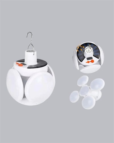 Solar Güneş Enerjili ve USB Şarjlı 5 Kanatlı LED Kamp Lambası