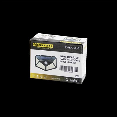 Solar Hareket Sensörlü Dış Mekan Aplik Lambası 9.5x13.5 cm