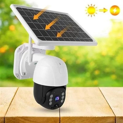 Solar Panelli Su Geçirmez Gece Görüş Destekli Kablosuz Bağlantılı Güvenlik Kamerası