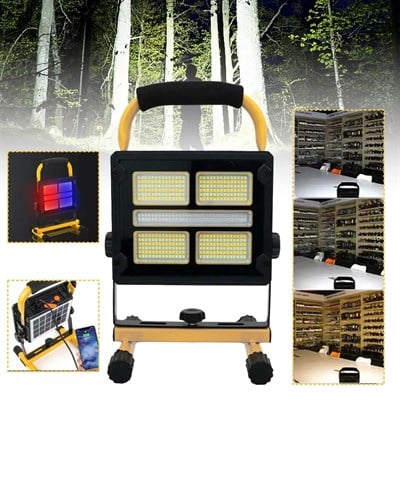 Solar ve USB Şarjlı Güçlü LED Çalışma Lambası Ayarlanabilir Açılı Kamp Feneri