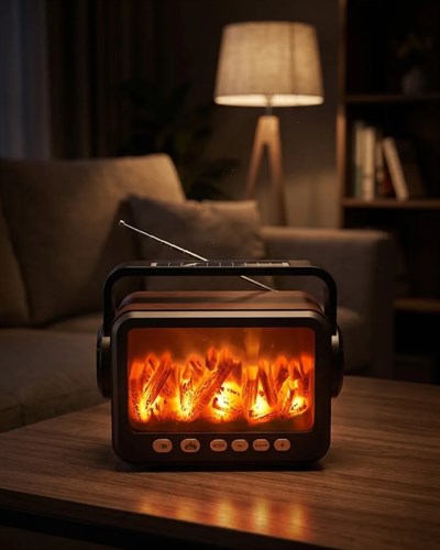 Şömine Tasarımlı Bluetooth Hoparlör USB TF Kart Radyo Destekli