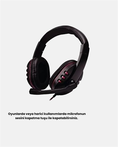 Stereo Ses Destekli Mikrofonlu Gaming Kulaklık – Yumuşak Pedli