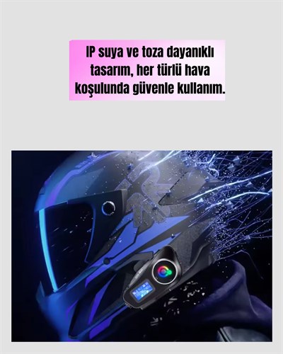 Su Geçirmez Bluetooth 5.3 Kask Kulaklığı 1000mAh Bataryalı