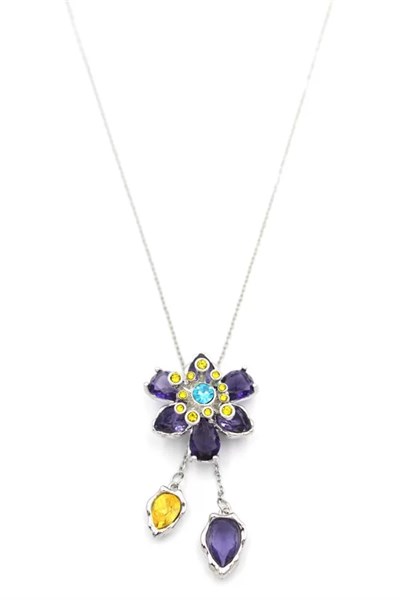 Swr Çiçek Kolye - Mor