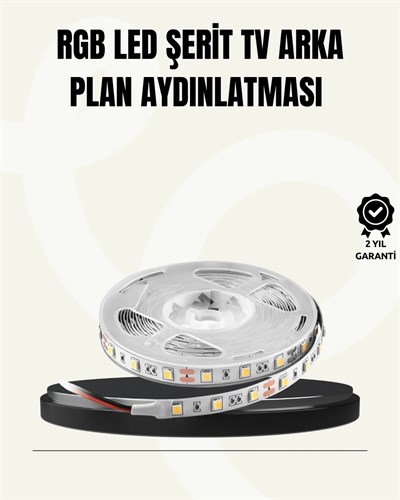 TV Arkası LED Şerit Işık Otomatik Açma Kapama Özellikli 2mt