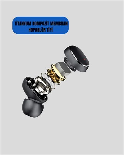 TWS Bluetooth Kulaklık Kulak İçi Kablosuz Dijital Göstergeli Çağrı Cevaplayabilen