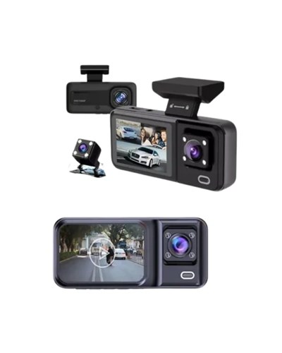 Tam Kapsamlı Araç Güvenliği: 3 Kameralı Full HD Kayıt Sistemi ile Ön, İç ve Arka Görüş