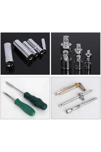 Tam Profesiyonel Germany 72 Diş Eğik Cırcır 216 Parça Lokma Takımı Oto Tamirci Tam Set 1