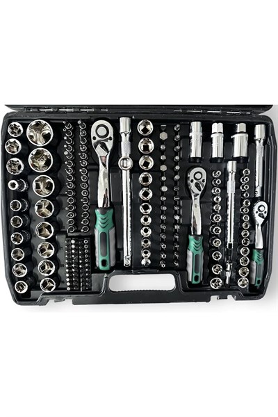 Tam Profesiyonel Germany 72 Diş Eğik Cırcır 216 Parça Lokma Takımı Oto Tamirci Tam Set 1