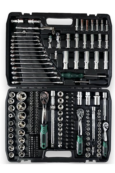 Tam Profesiyonel Germany 72 Diş Eğik Cırcır 216 Parça Lokma Takımı Oto Tamirci Tam Set 1