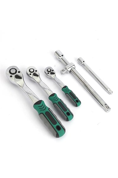 Tam Profesiyonel Germany 72 Diş Eğik Cırcır 216 Parça Lokma Takımı Oto Tamirci Tam Set 1