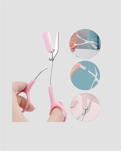 Tarak ve Fırça Başlıklı Kaş Şekillendirme Makası