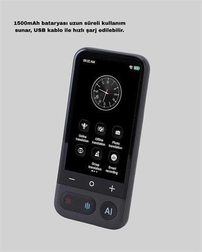 Taşınabilir Akıllı Sesli Çeviri Cihazı – 139 Dil Desteği, Dokunmatik Ekran
