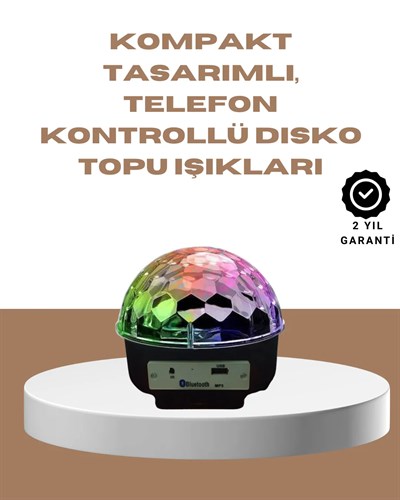 Taşınabilir Bluetooth Disko Topu Uzaktan Kumandalı Işık Efektleri