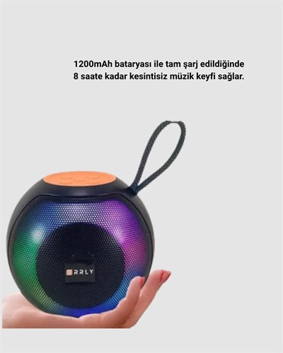 Taşınabilir Bluetooth Hoparlör – RGB Işıklı, Güçlü Bas ve 8 Saat Pil Ömrü