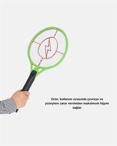 Taşınabilir Elektronik Sineklik – Üç Katmanlı Güvenli Izgara ve Kimyasız Koruma