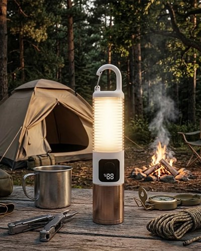 Taşınabilir LED Kamp Feneri USB Şarjlı Yüksek Parlaklık 500 Lümen Güç Göstergeli