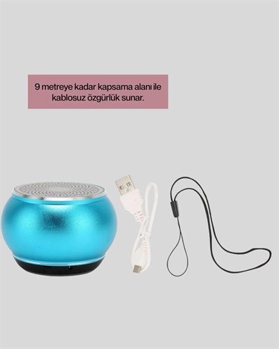 Taşınabilir Mini Bluetooth Hoparlör 9m Menzil Dahili Mikrofon