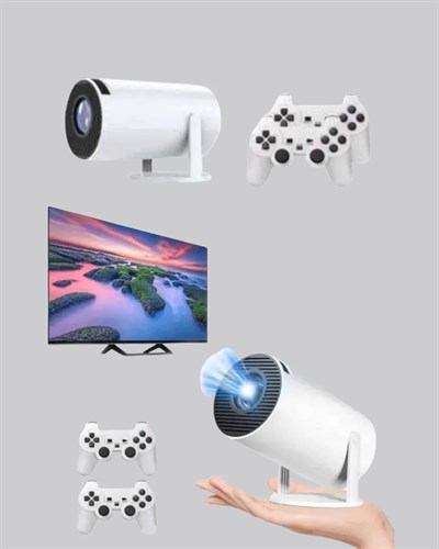 Taşınabilir Projeksiyon Cihazı 4K Destekli Wi-Fi Kablosuz Ekran Yansıtma