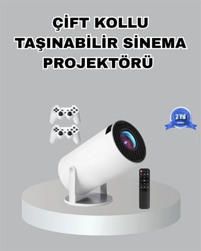 Taşınabilir Projeksiyon Cihazı 4K Destekli Wi-Fi Kablosuz Ekran Yansıtma