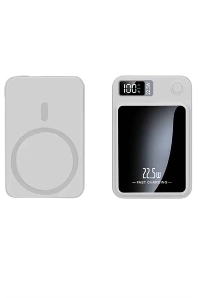 Taşınabilir Şarj Magsafe Powerbank 10.000 mAh Hızlı Şarj Led Göstergeli Kablosuz