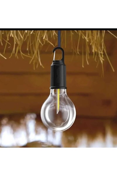 Taşınabilir Şarjlı Led Ampül Outdoor Kamp Bahçe Lambası 10W Askılı Kırılmaz Led Işık