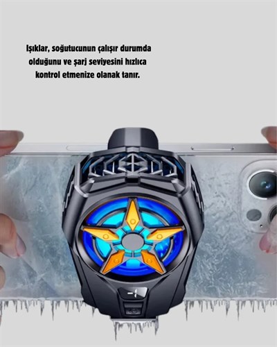 Taşınabilir Şarjlı Telefon Soğutucu – Sessiz Fan Motoru ile Yüksek Performans Koruma