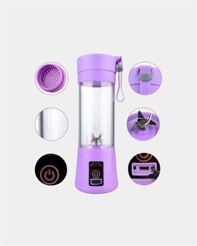 Taşınabilir USB Şarjlı Mini Smoothie Blender 380ml Çelik Bıçaklı Portatif