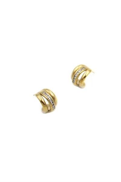 Taşlı  Küpe - Altın