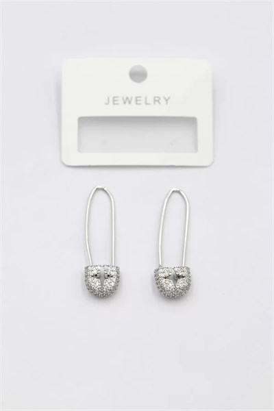 Taşlı Filkete Küpe - Gümüş