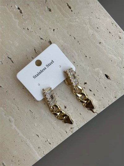 Taşlı Gurmet Küpe - Altın