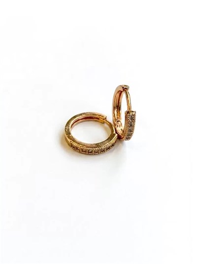 Taşlı Halka Küpe - Altın