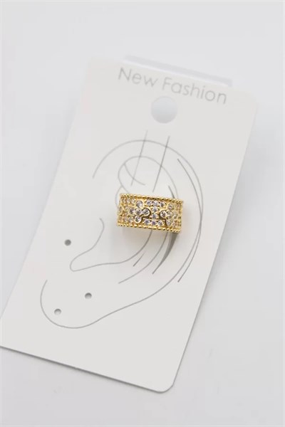 Taşlı Kıkırdak Küpe - Altın