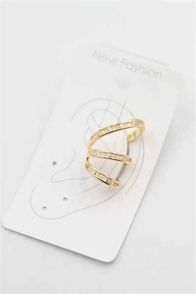 Taşlı Kıkırdak Küpe - Altın