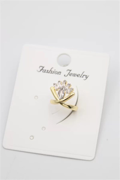 Taşlı Kıkırdak Küpe - Altın