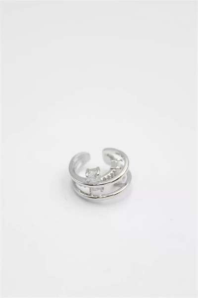 Taşlı Kıkırdak Küpe - Gümüş