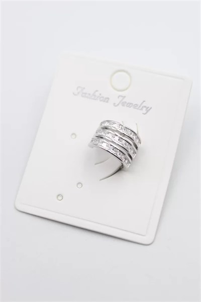 Taşlı Kıkırdak Küpe - Gümüş