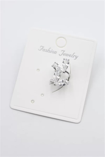 Taşlı Kıkırdak Küpe - Gümüş