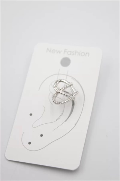 Taşlı Kıkırdak Küpe - Gümüş