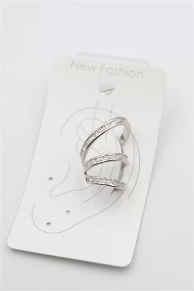 Taşlı Kıkırdak Küpe - Gümüş