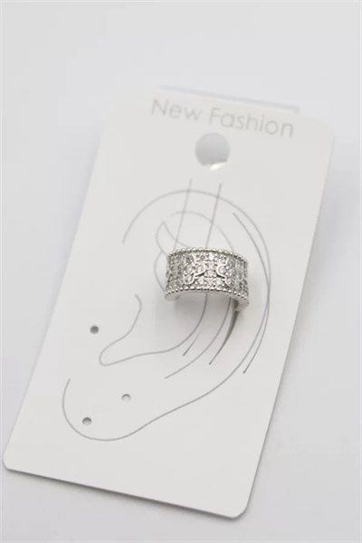 Taşlı Kıkırdak Küpe - Gümüş