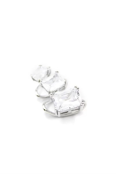 Taşlı Kıkırdak Küpe - Gümüş