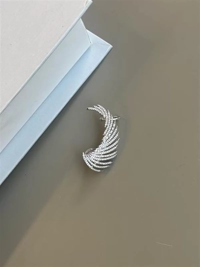 Taşlı Kıkırdak Küpe - Gümüş