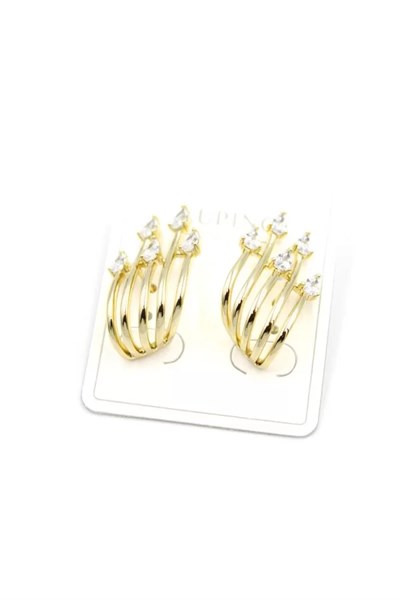 Taşlı Küpe - 14K Altın