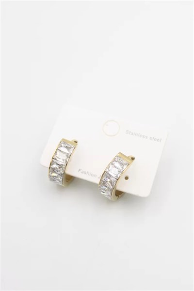 Taşlı Küpe - Altın